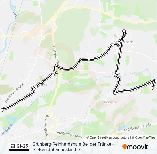 GI-25 Bus Line Map