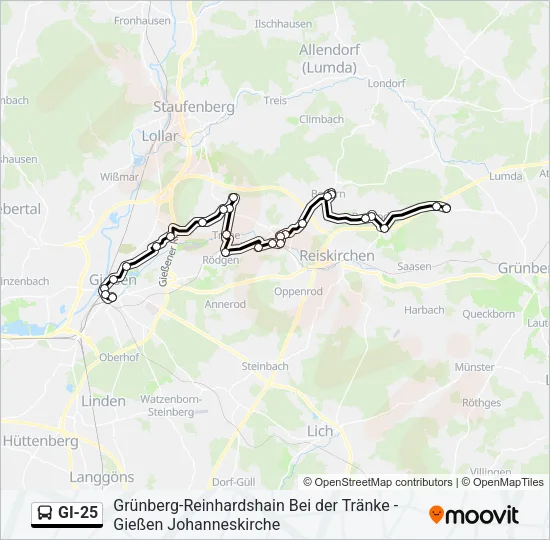 GI-25 Bus Line Map