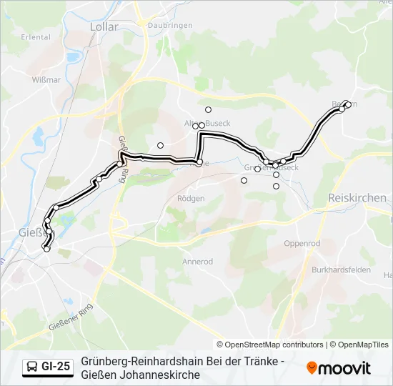 GI-25 Bus Line Map