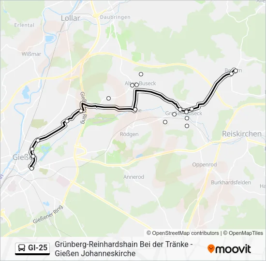GI-25 Bus Line Map
