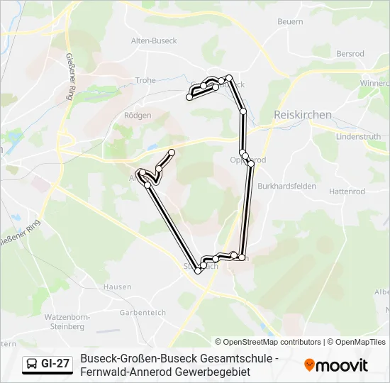 Автобус GI-27: карта маршрута