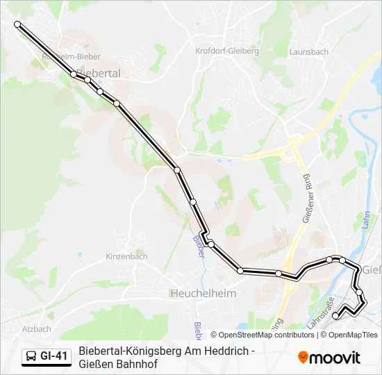 Автобус GI-41: карта маршрута