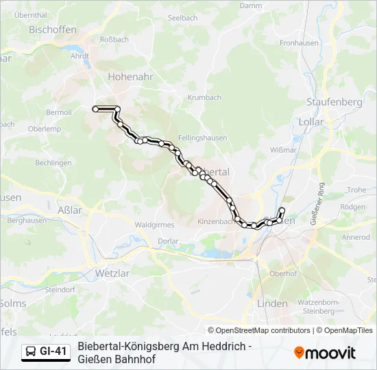 GI-41 Bus Line Map
