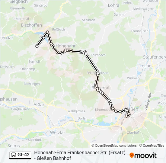 GI-42 Bus Line Map