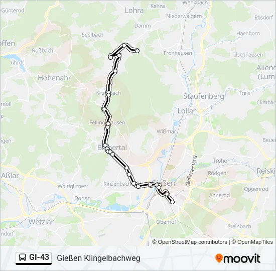 GI-43 Bus Line Map