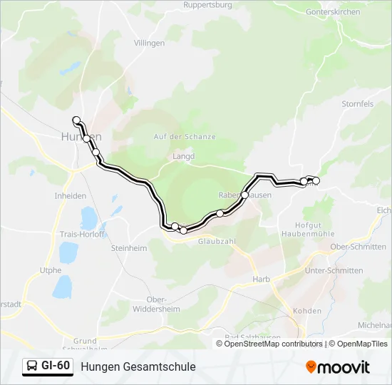 GI-60 Bus Line Map