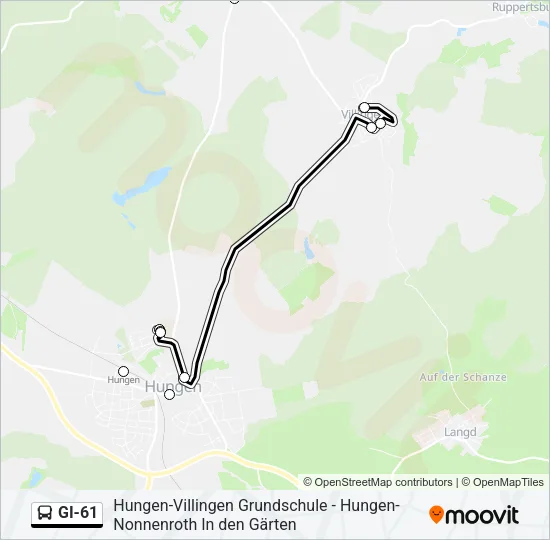 GI-61 Bus Line Map