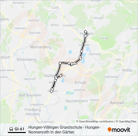 GI-61 Bus Line Map