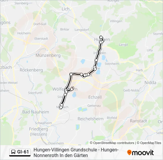 GI-61 Bus Line Map