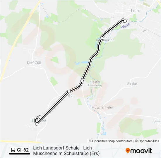 GI-62 Bus Line Map