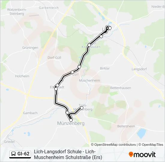 GI-62 Bus Line Map