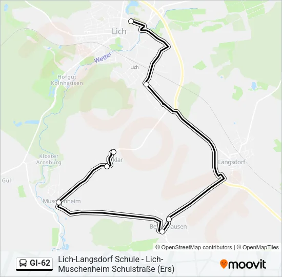 GI-62 Bus Line Map