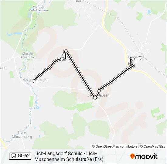 GI-62 Bus Line Map