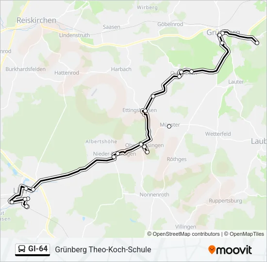 GI-64 Bus Line Map