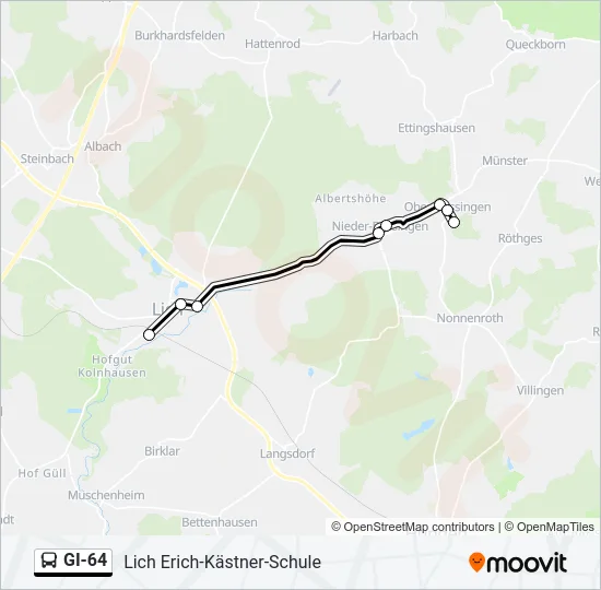 GI-64 Bus Line Map