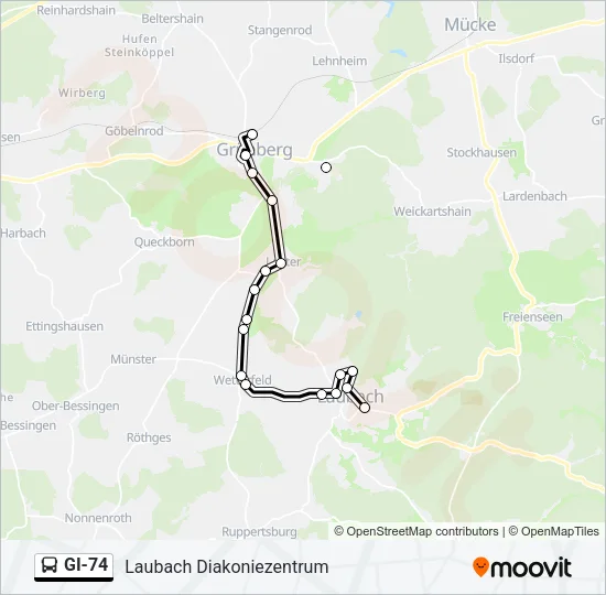 GI-74 Bus Line Map