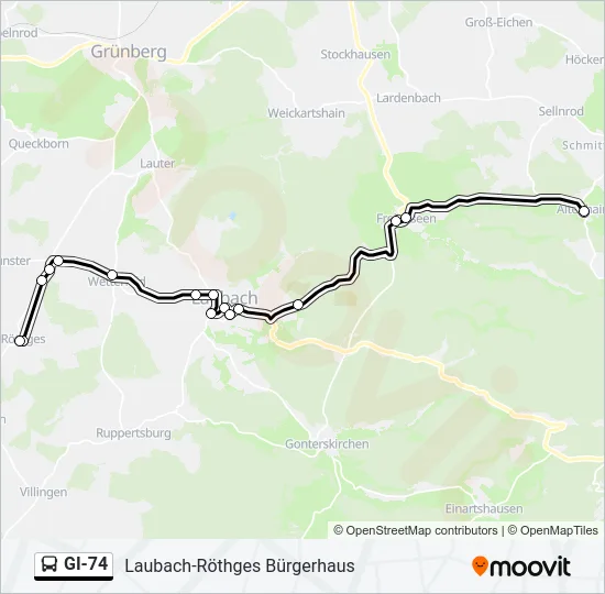 GI-74 Bus Line Map