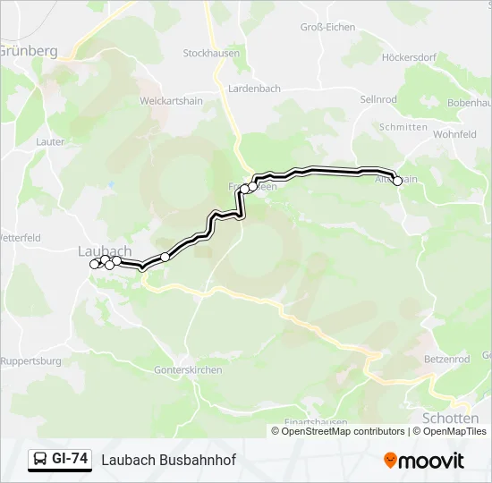 GI-74 Bus Line Map