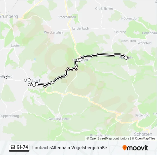 GI-74 Bus Line Map