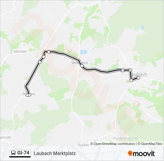 GI-74 Bus Line Map