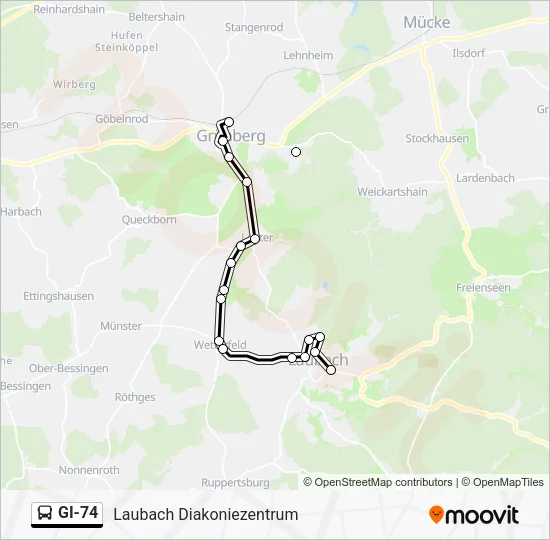 GI-74 Bus Line Map