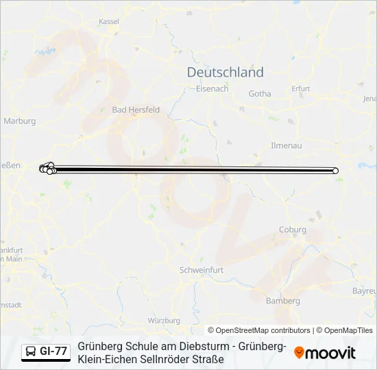 GI-77 Bus Line Map