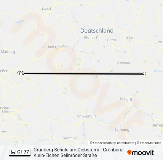 GI-77 Bus Line Map
