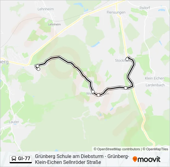 GI-77 Bus Line Map