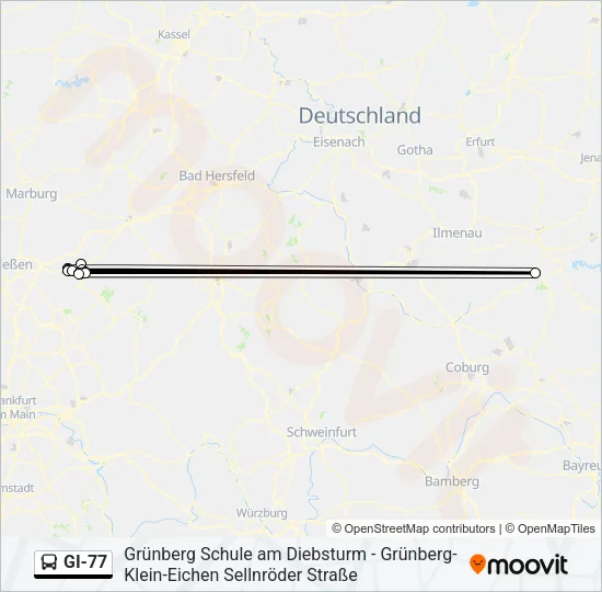 GI-77 Bus Line Map