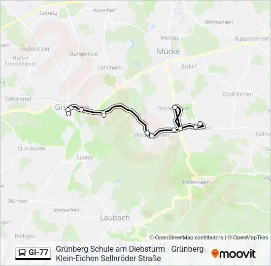 GI-77 Bus Line Map