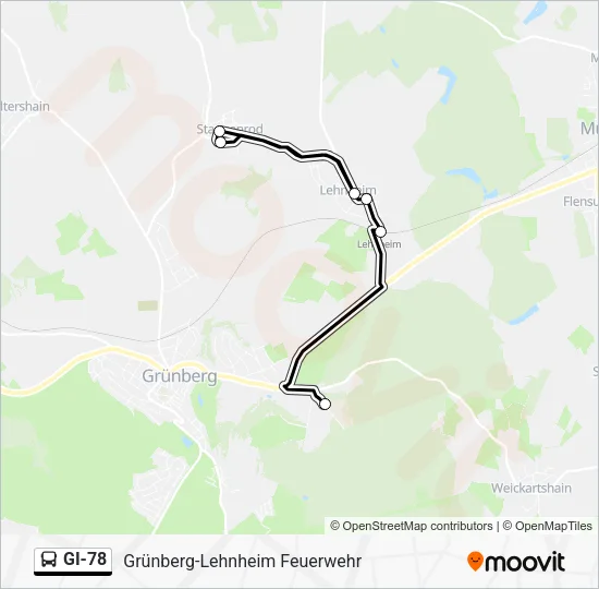 GI-78 Bus Line Map