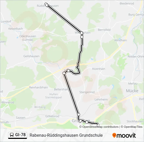 GI-78 Bus Line Map