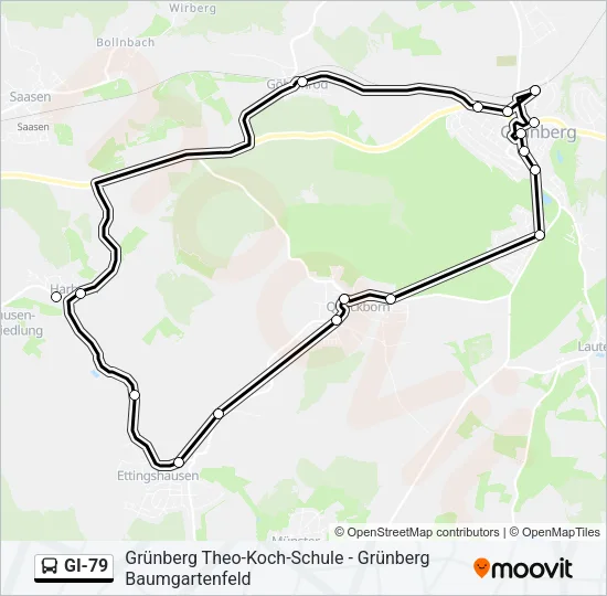 GI-79 Bus Line Map