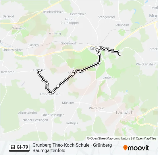 GI-79 Bus Line Map