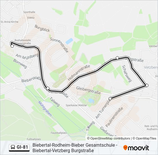 GI-81 Bus Line Map