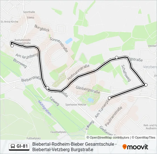 GI-81 Bus Line Map