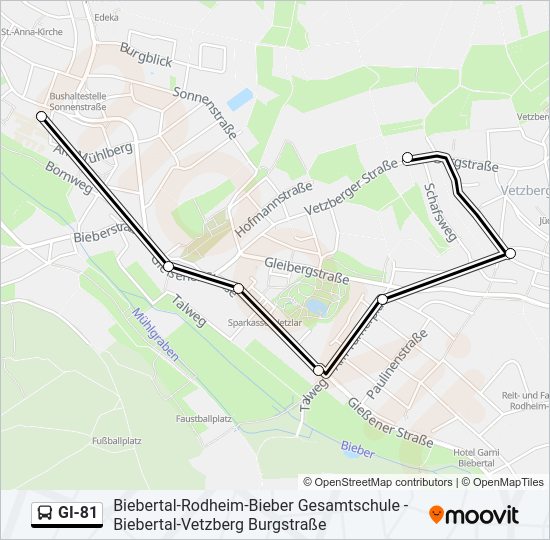 GI-81 Bus Line Map