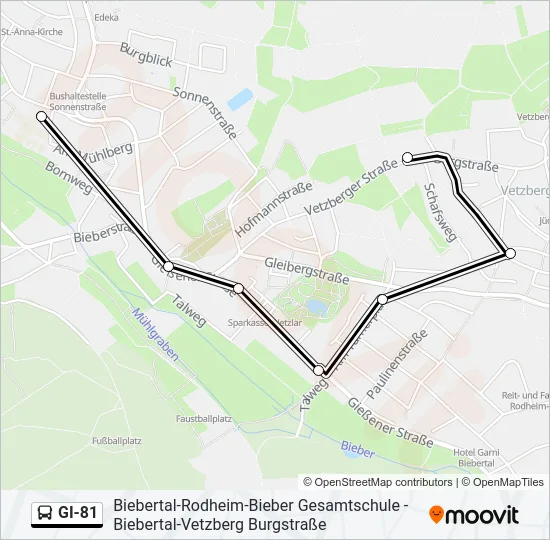 GI-81 Bus Line Map