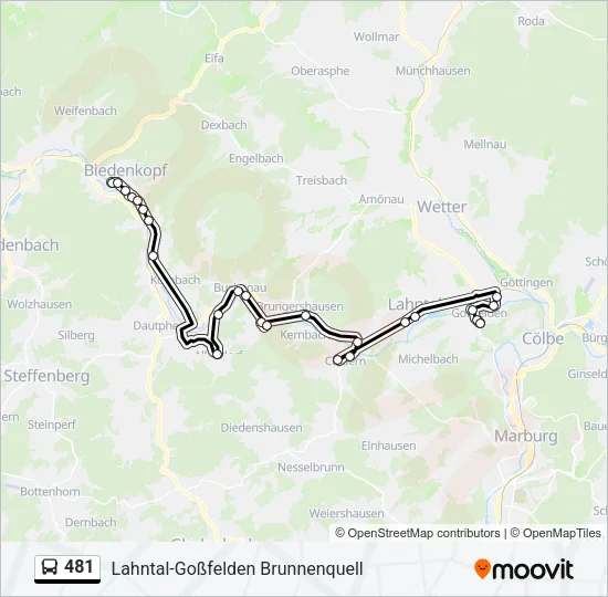 481 Bus Line Map