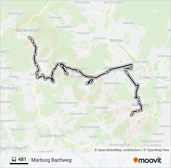 481 Bus Line Map