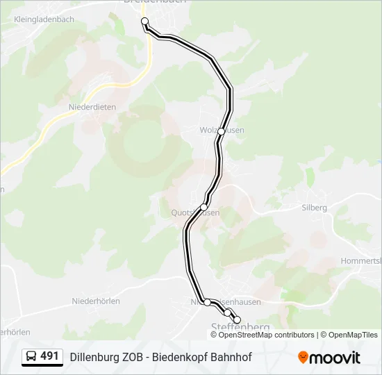 491 Bus Line Map