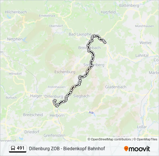 491 Bus Line Map