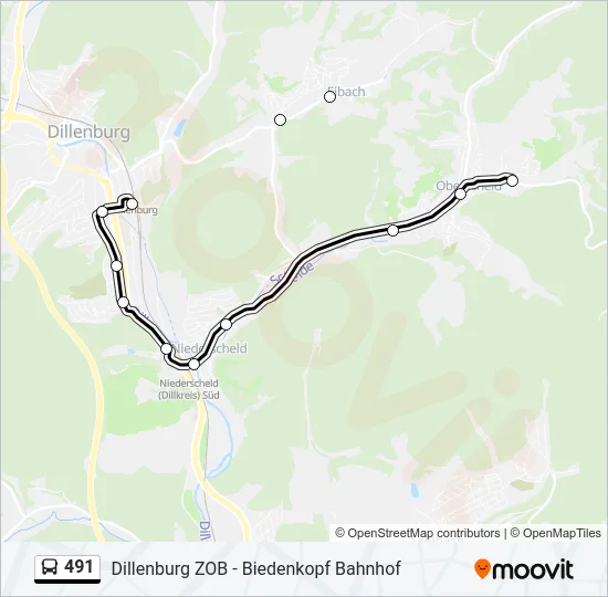 491 Bus Line Map