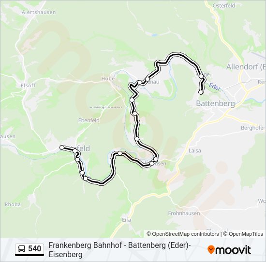 540 Bus Line Map