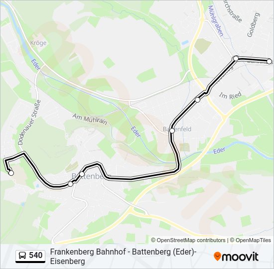 540 Bus Line Map