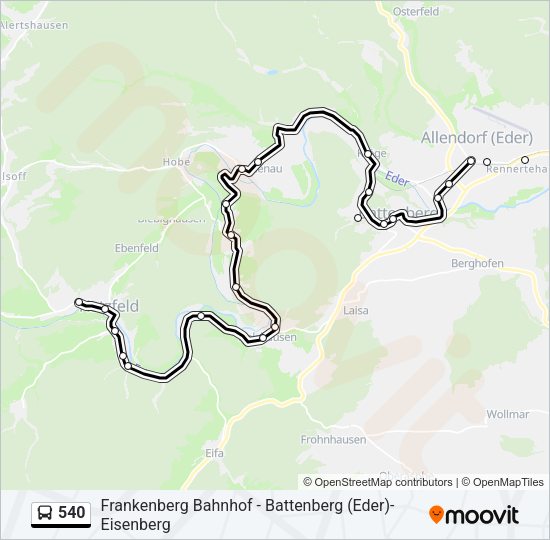 540 Bus Line Map