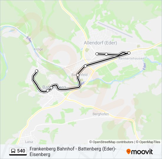 540 Bus Line Map