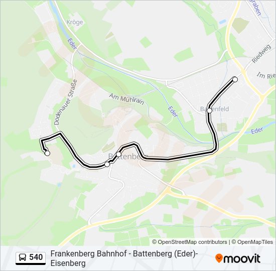 540 Bus Line Map