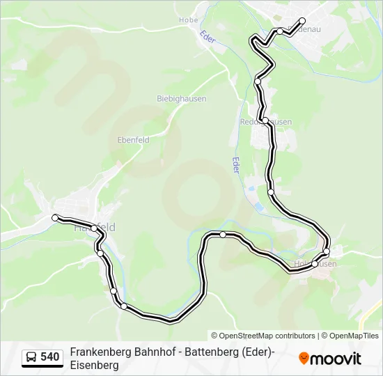 540 Bus Line Map