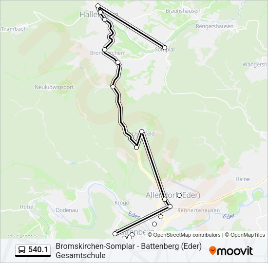 540.1 Bus Line Map
